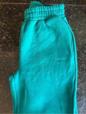 Comfrt women Teal signature cuffed Joggers with Elastic Waist